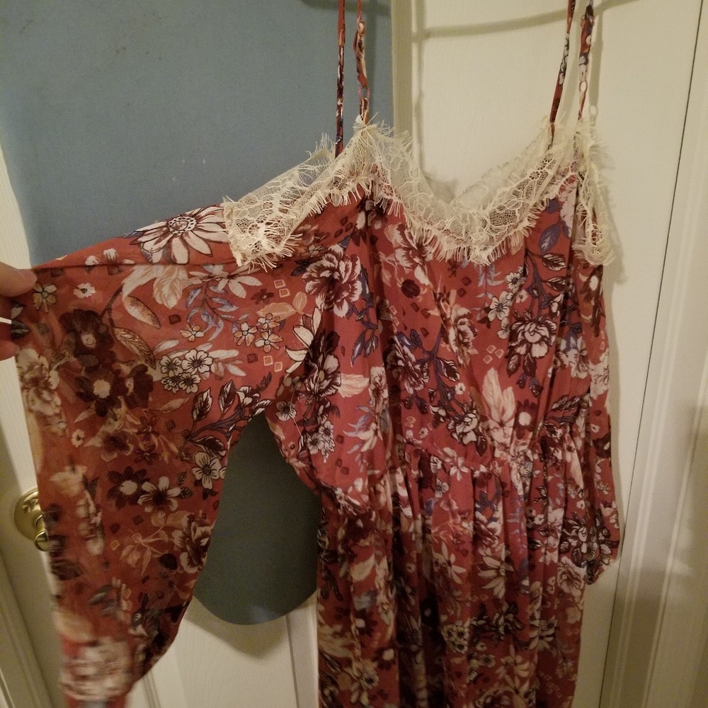 Knee length off shoulder dress